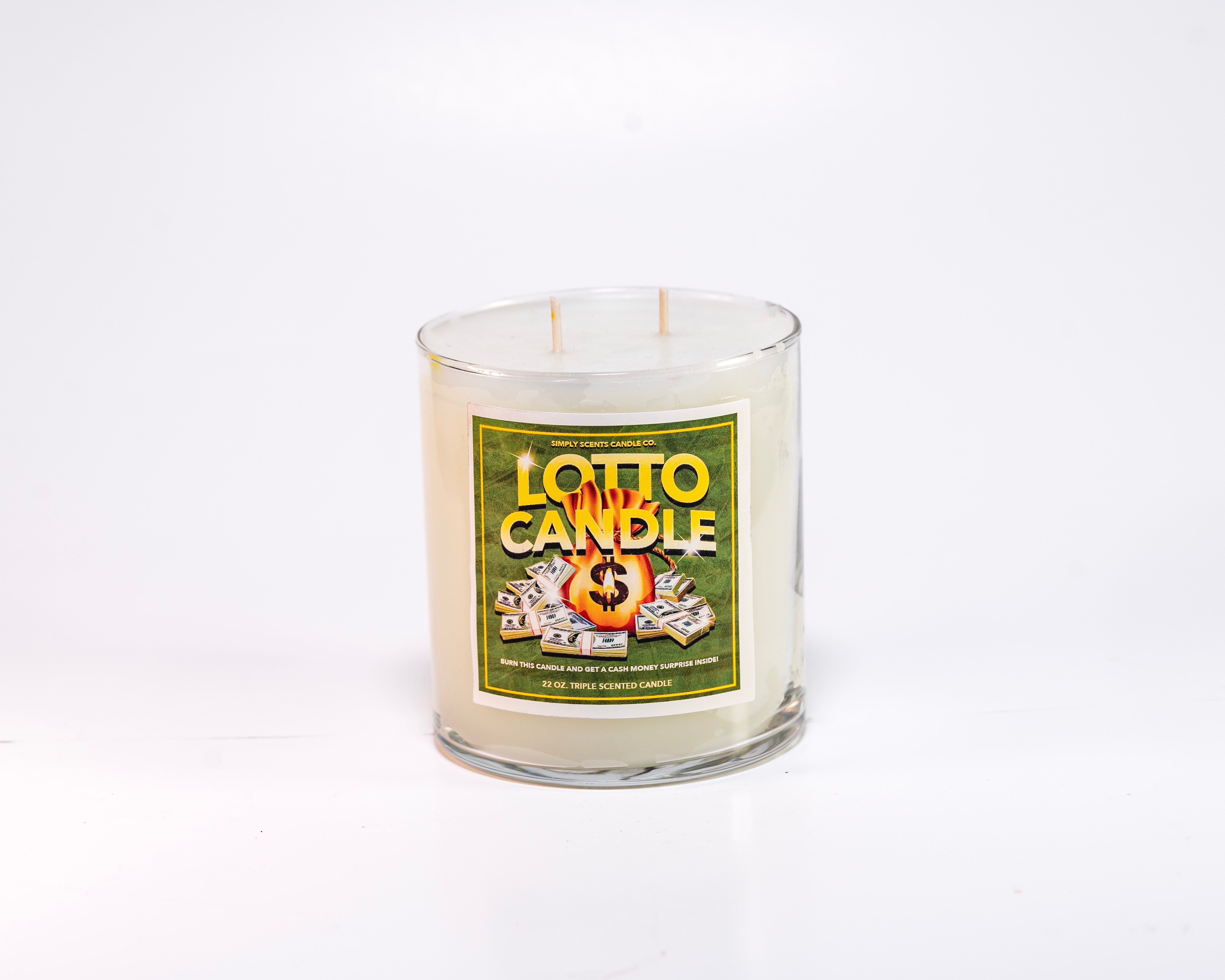 christmas tree candle with money inside Lucky Lotto Cash Candle - Real Money Inside