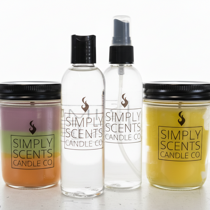 Close-up Simply Scents products on white background