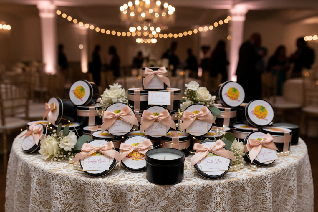 Customizable Tins Wedding Scene