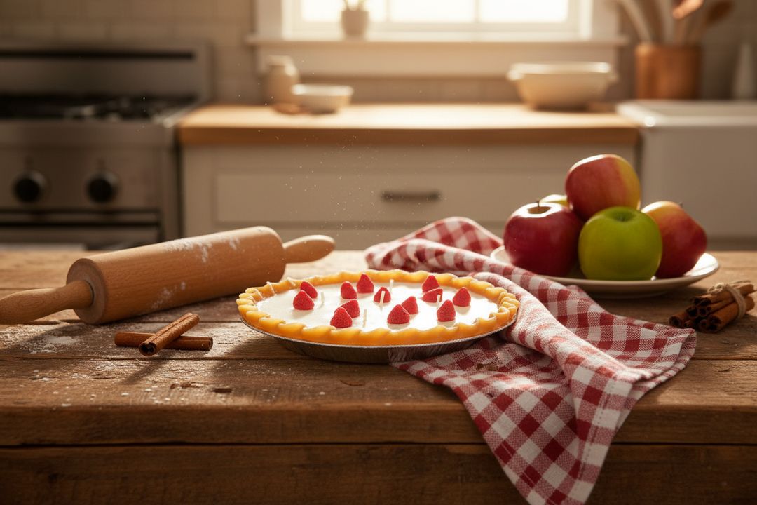 Pie Candle Kitchen Scene