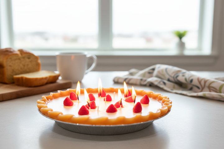 Pie Candle Lit