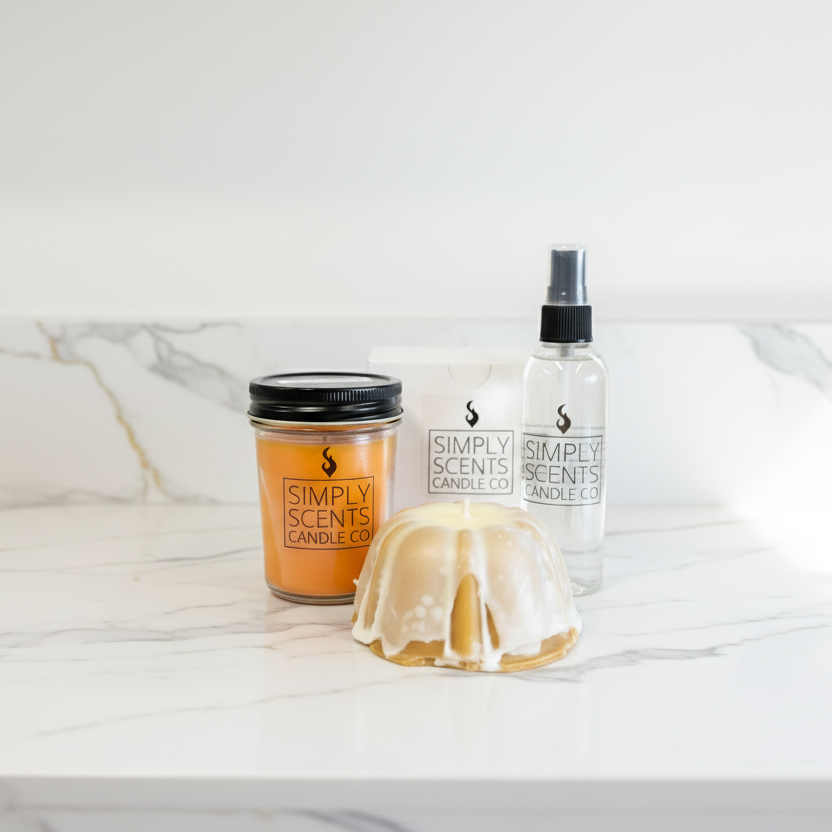 Simply Scents products on luxury countertop